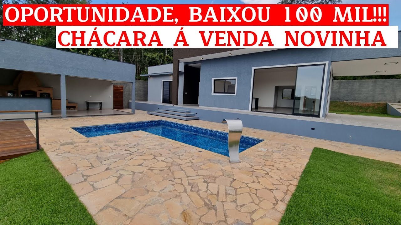 #30 OPORTUNIDADE, BAIXOU 200 MIL ! CHÁCARA À VENDA NOVINHA E MODERNA, APENAS A 50 MINUTOS DE SP