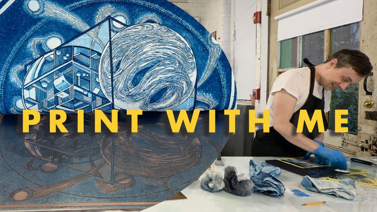 Green Copper Plate Etching and Aquatint | Art Vlog