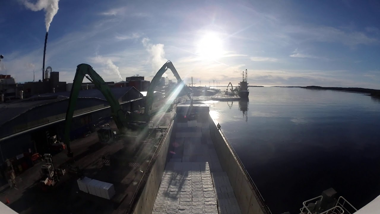 General cargo vessel loading woodpulp / January 2020