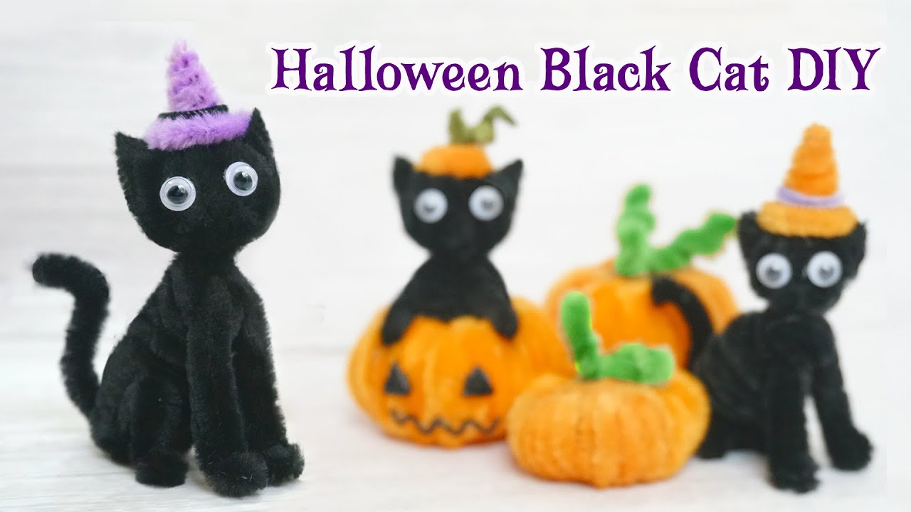 😺 Halloween Black Cat DIY | How to make a cat out of pipe cleaner | Pipe cleaner keychain tutorial