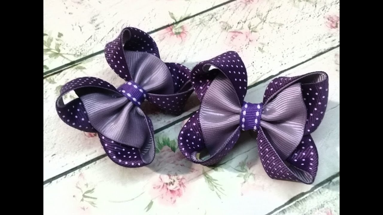 МК Симпатичный бант из ленты 2,5 см DIY Cute ribbon bow 2.5 cm