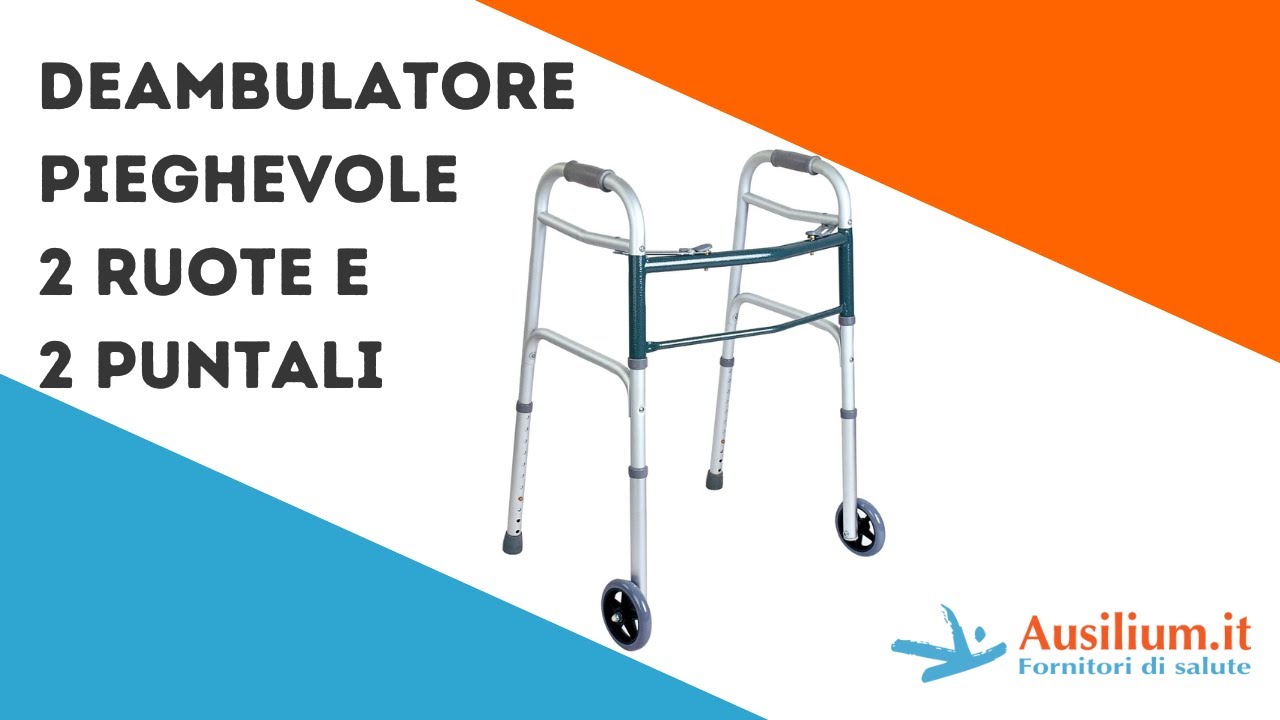 Deambulatore pieghevole 2 ruote e 2 puntali - Ausilium