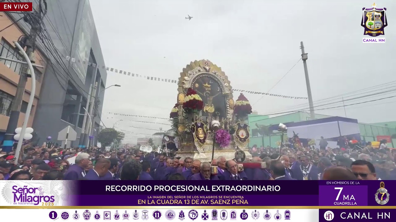 RECORRIDO PROCESIONAL EXTRAORDINARIO DEL SEÑOR DE LOS MILAGROS 2025 – DOMINGO 26 DE OCTUBRE DE 2025