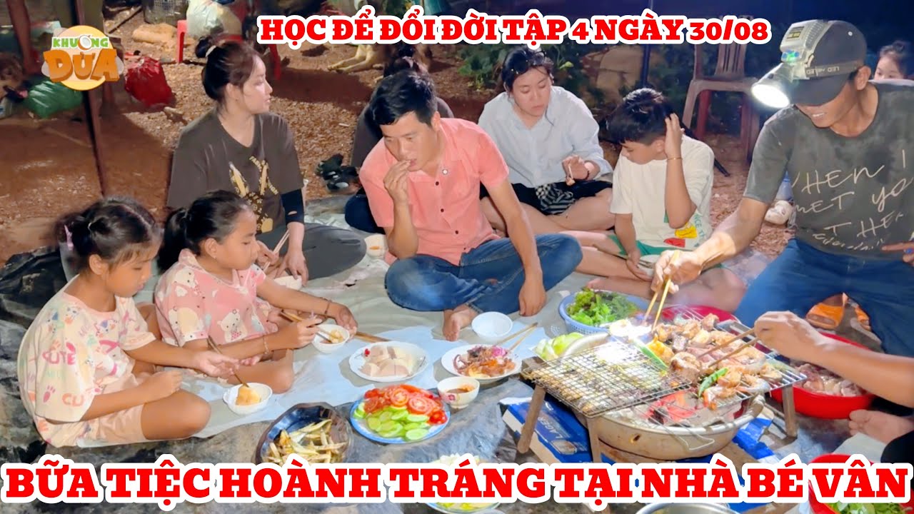 Khương Dừa và Giám đốc vé số tổ chức bữa tiệc nướng quá hoành tráng tại nhà em cõng chị đi học