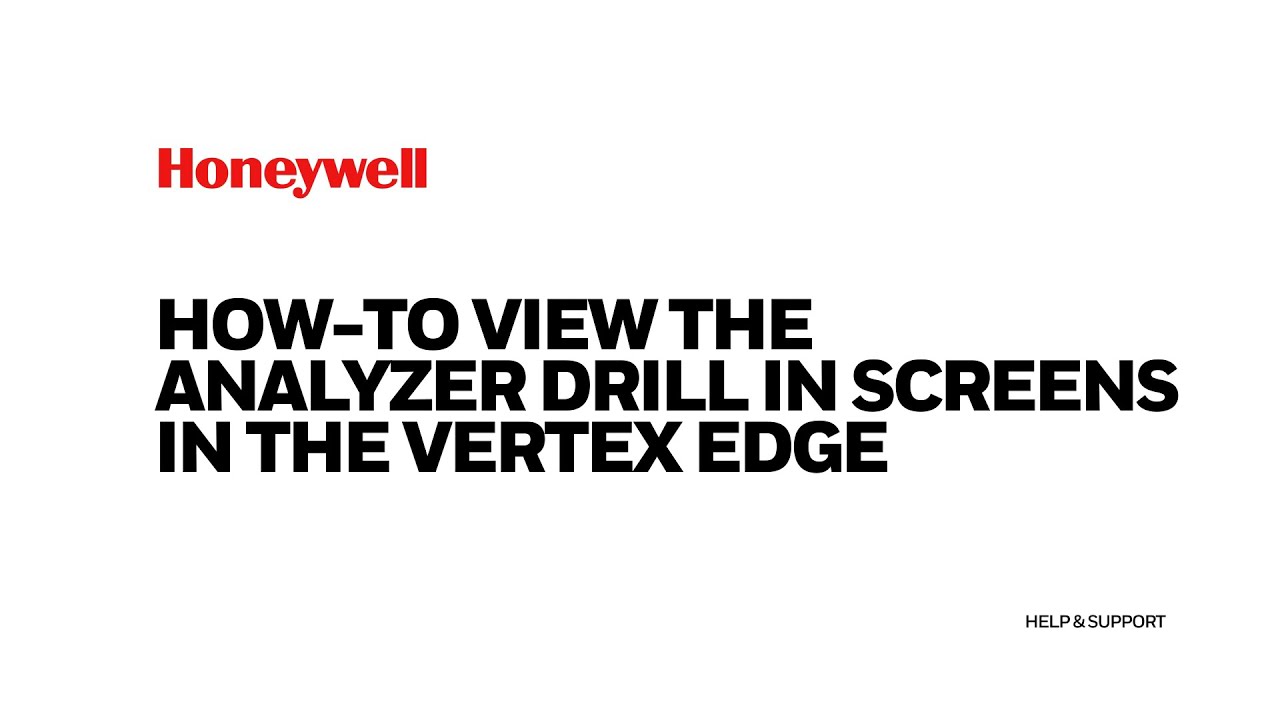 Vertex Edge - How To Video: Analyzer Drill in Screens