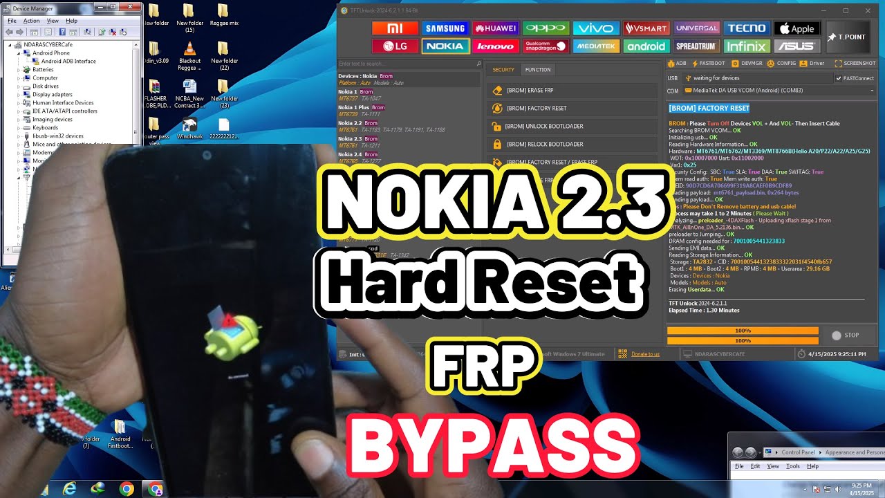 Nokia TA-1206 Pattern FRP Bypass. Nokia 2.3 Unlock Tool Hard Reset FRP Bypass