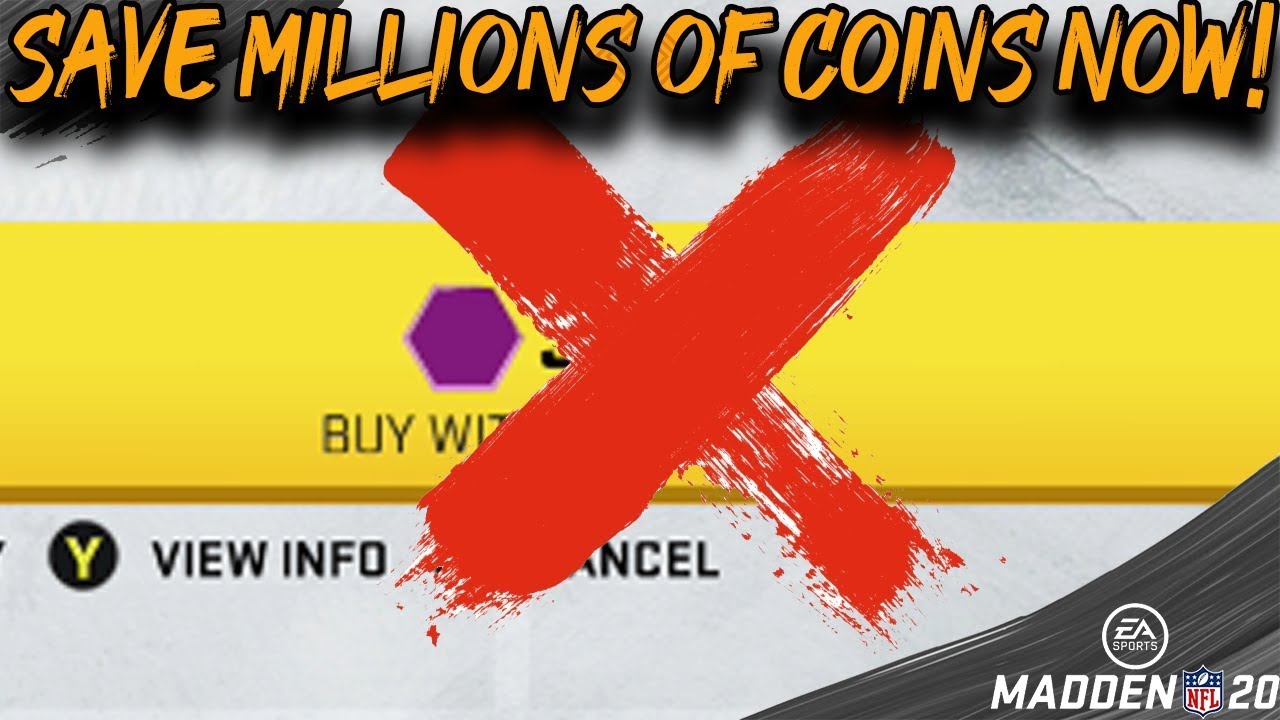 AVOID DOING THIS IF YOU CAN! SAVE MILLIONS OF COINS! MADDEN 20 ULTIMATE TEAM