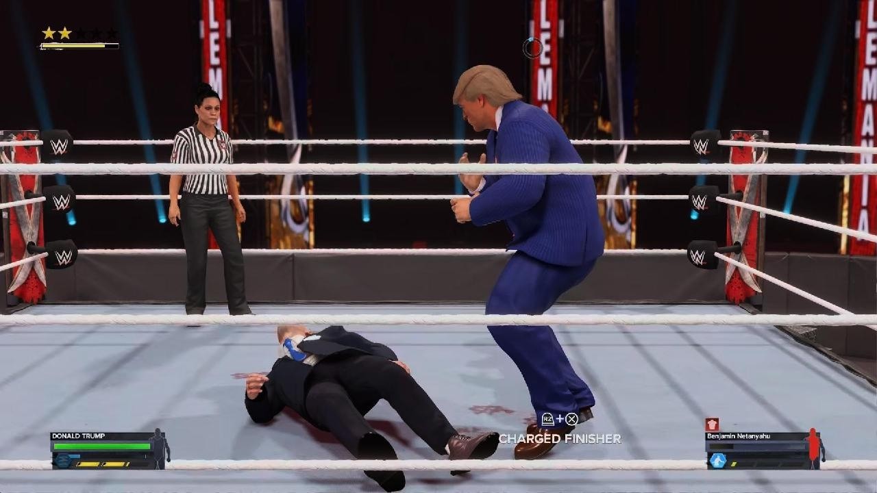 WWE 2K24 + DONALD TRUMP VS BENJAMIN NETANYAHU