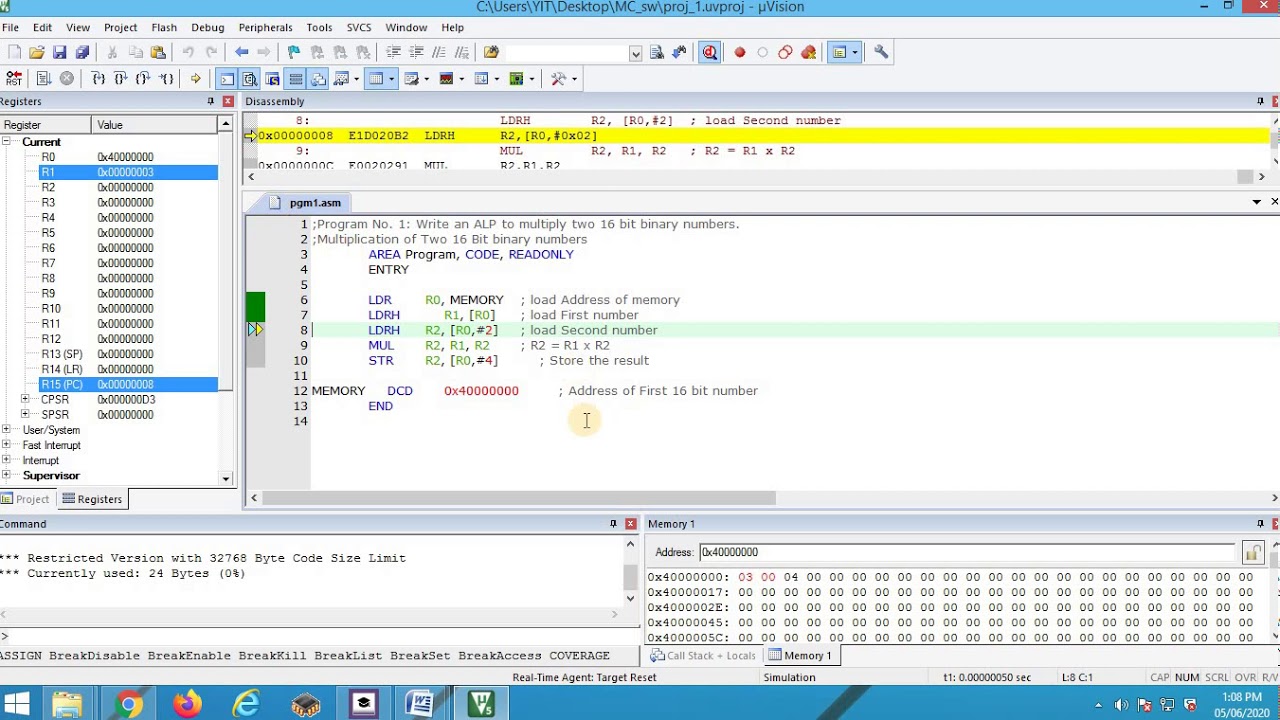 Microcontroller and Embedded Systems Lab - MCES exp1