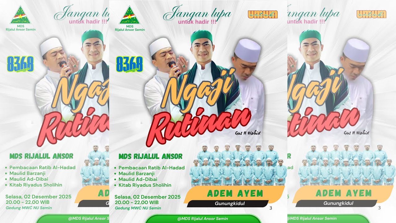 🔴🔴RUTINAN RIJALUL ANSOR KAPANEWON SEMIN BERSAMA GUS WAHID SYARIFUDDIN AHMAD🔴02-12-2025