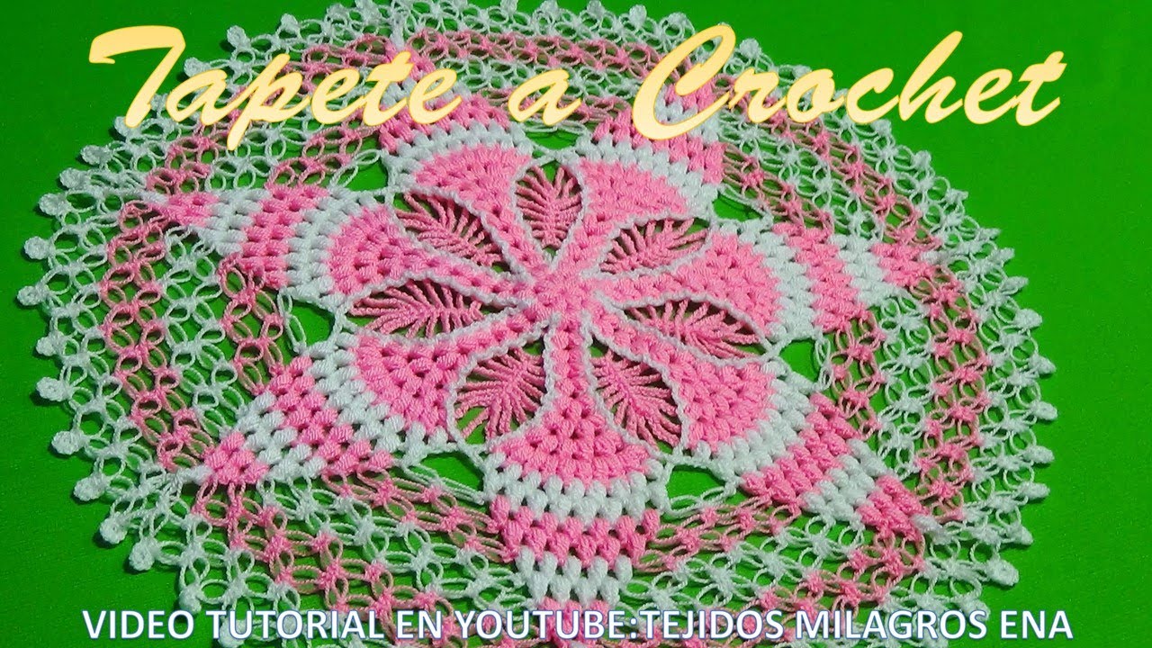 TAPETE A N° 4 TEJIDO A CROCHET PASO A PASO con puntos GARBANZOS  y Espuma de mar en VIDEO TUTORIAL