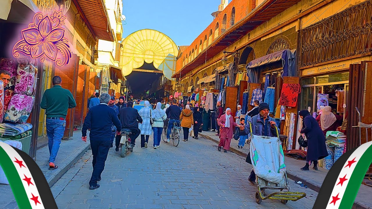 Damascus Walking Tour 🌸 | Feb 2026 | جولة مشي ممتعة من سوق البزورية إلى الأموي وزيارة لخان أسعد باشا