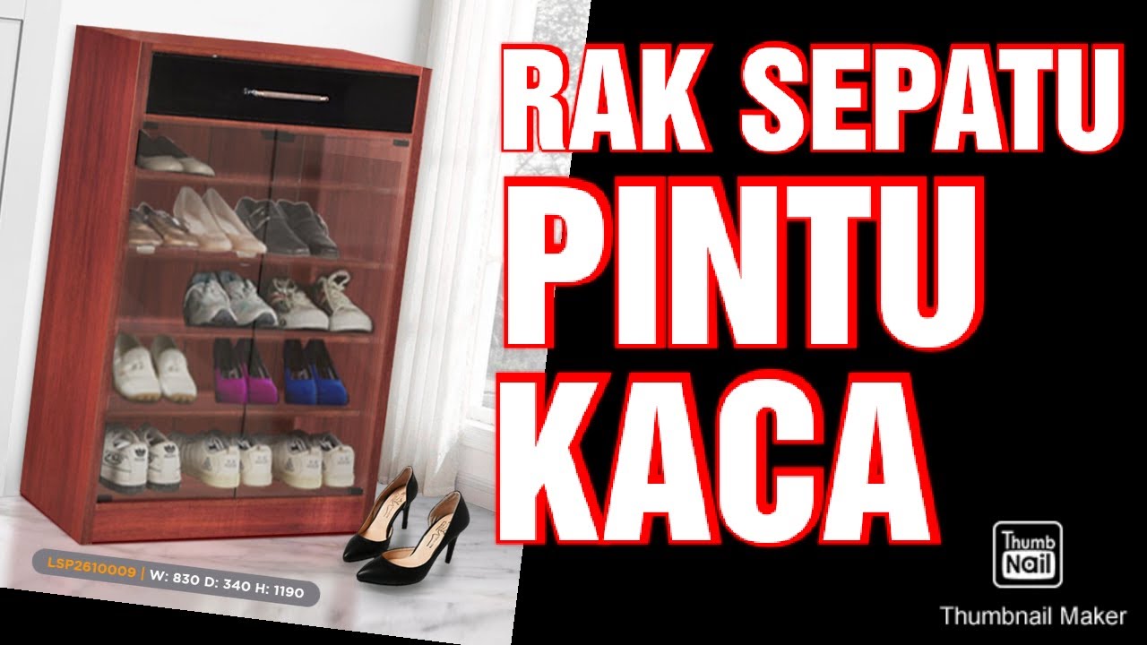 Rak Sepatu Pintu Kaca | Desain Minimalis