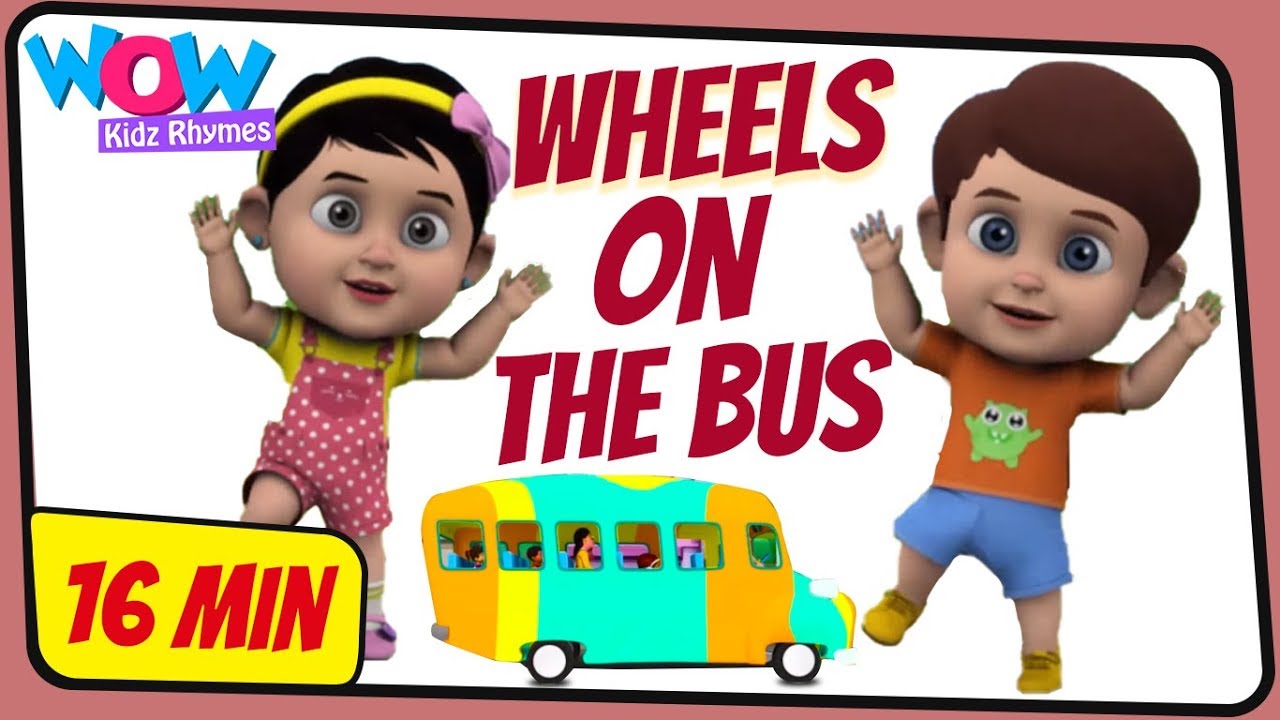 Wheels On The Bus - Nursery Rhymes | Baby Songs In English | English Poem | Wow Kidz Rhymes
