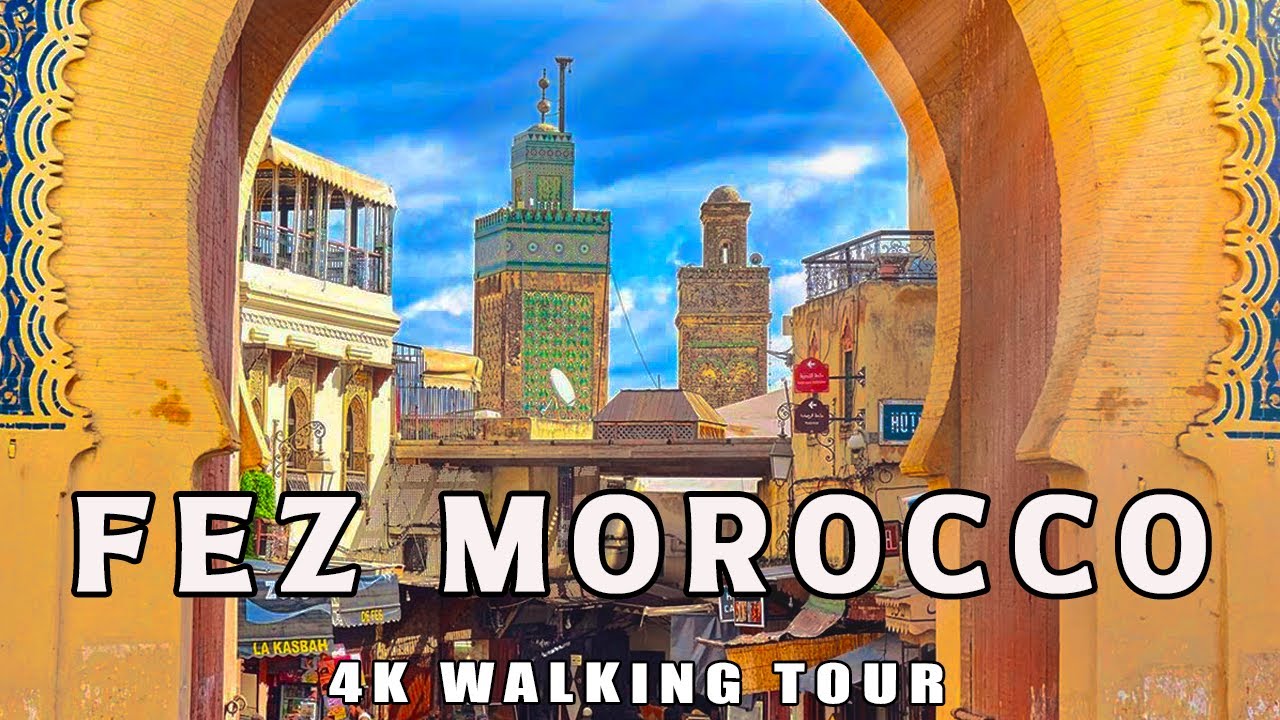 FEZ, MOROCCO 🇲🇦 - Ancient City Walking Tour | Blue Gate, Tannery, Royal Palace [4K UHD, Captions]