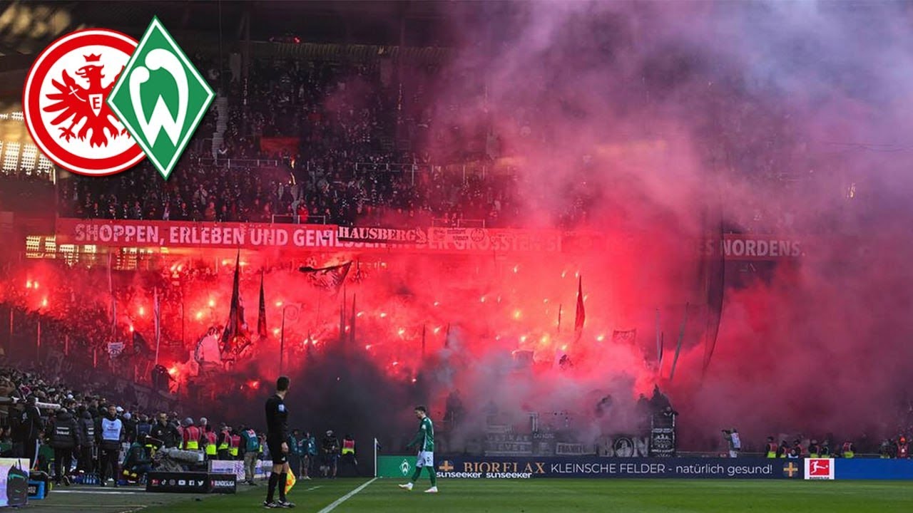 Choreo & Pyro Frankfurt Fans in Bremen | Werder Bremen - Eintracht Frankfurt