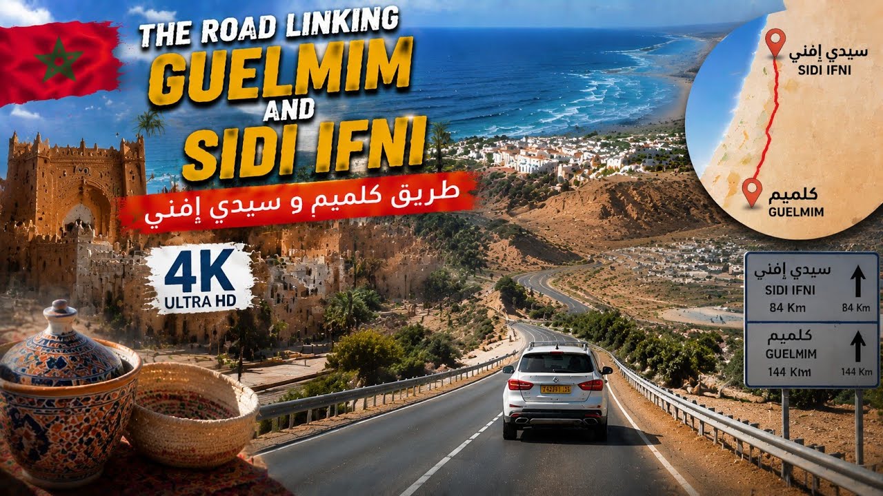 The road linking Guelmim and Sidi Ifni 4K 🇲🇦 طريق كلميم و سيدي إفني