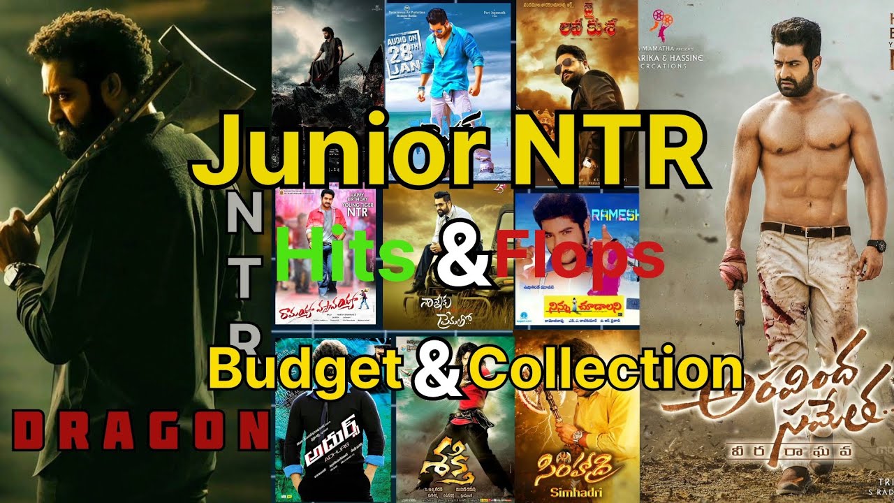 Junior NTR All movies Hits & flops Budget & collection. NTR movie records  NTR all movie collections