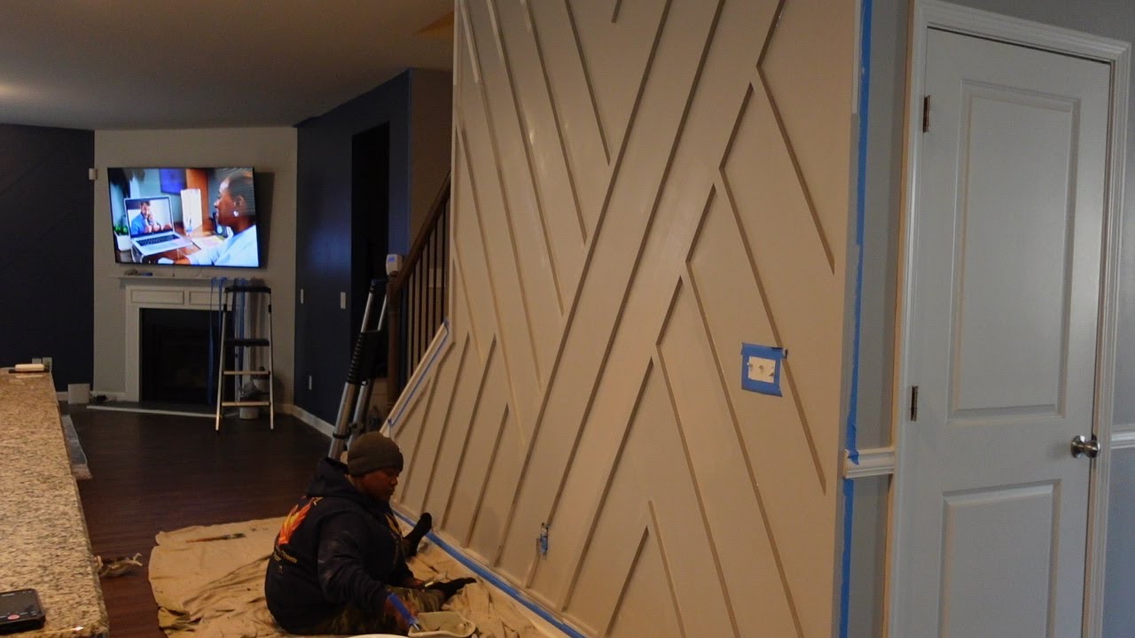 Step by step Accent wall installation #interiordesign #diy #homedecor