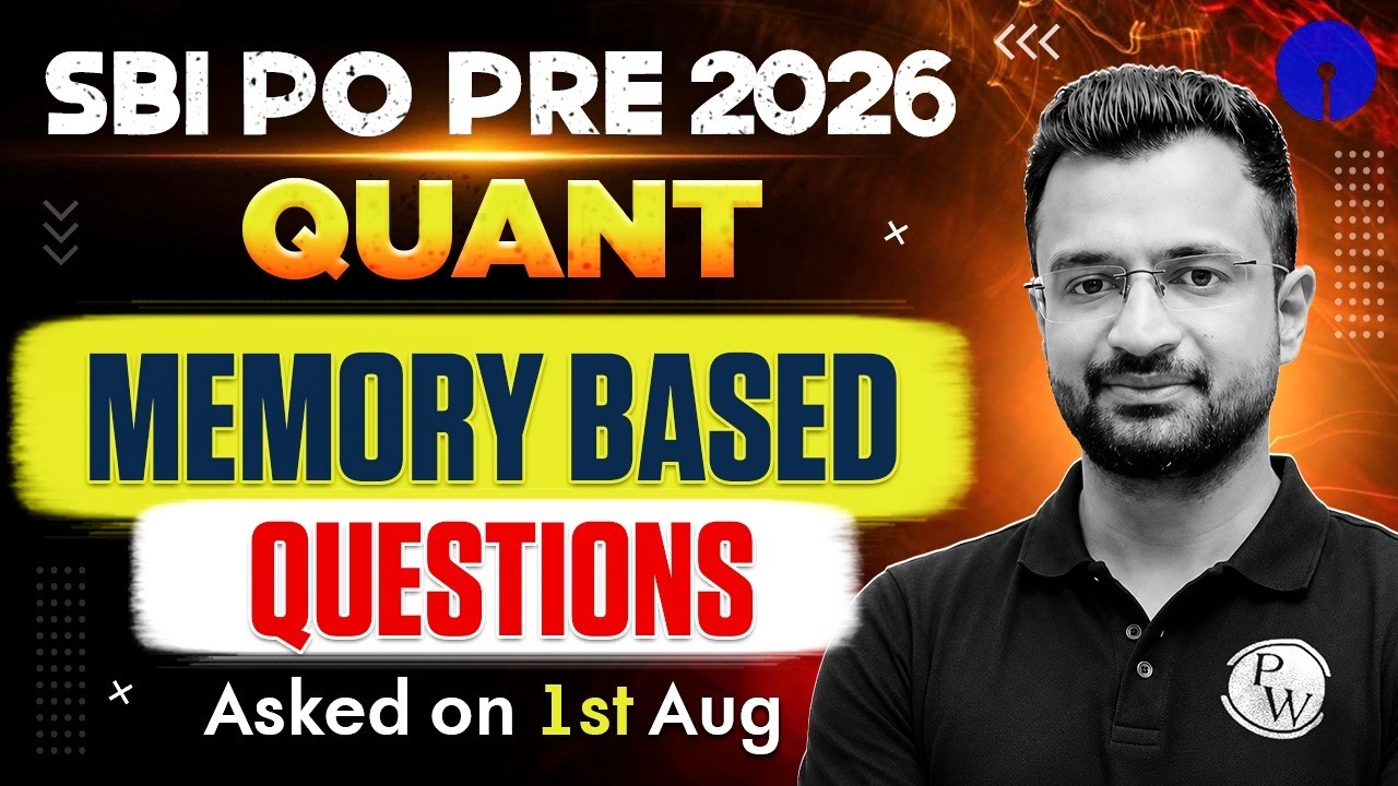 SBI PO 2026 Quant Memory Based Questions | 1st August All Important Questions