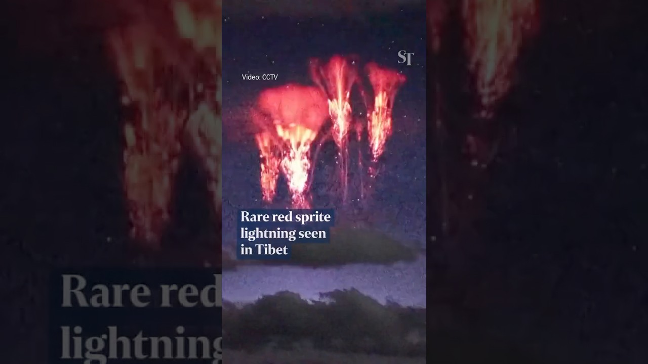Rare red sprite lightning seen in Tibet