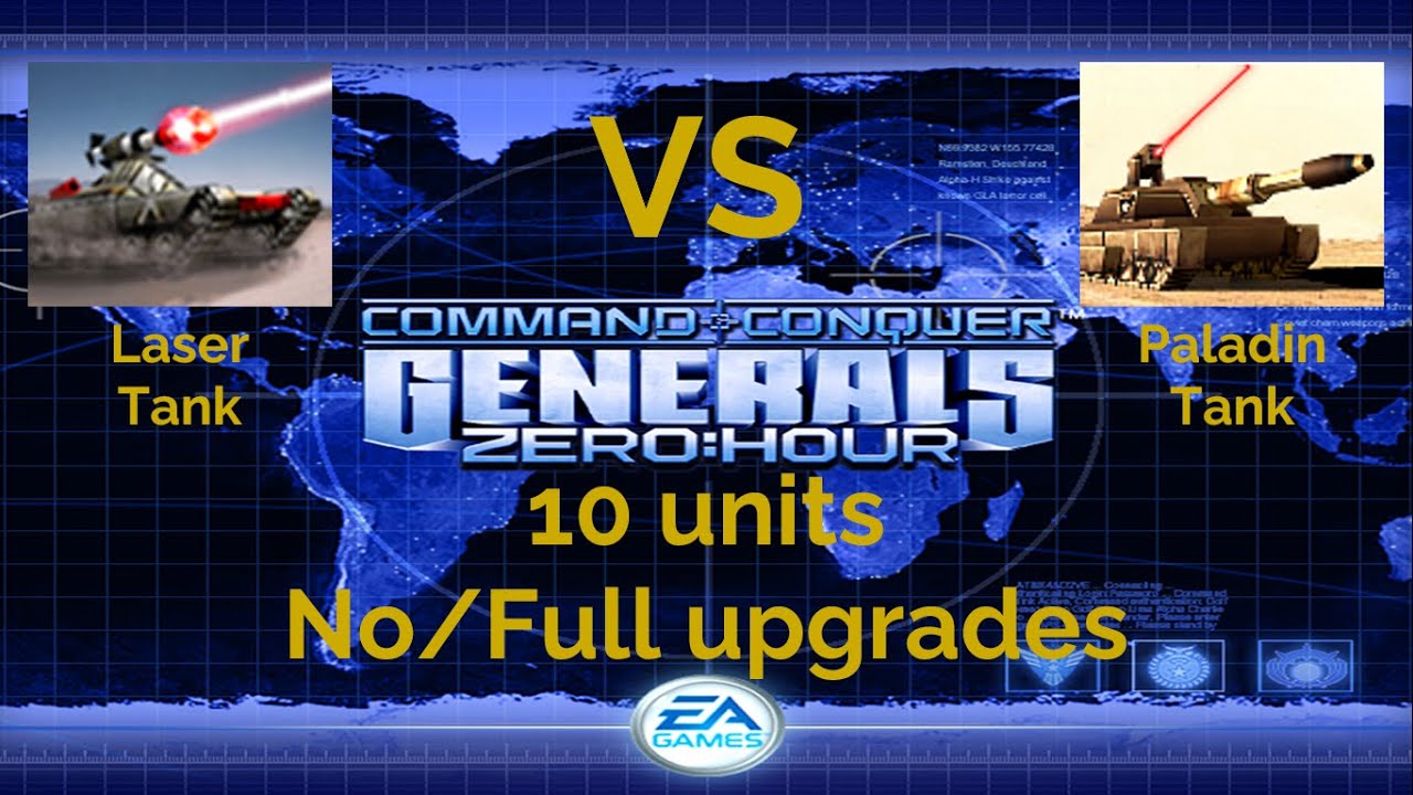 Command and Conquer Generals ZeroHour 10 Paladinr Tanks VS Laser Tanks