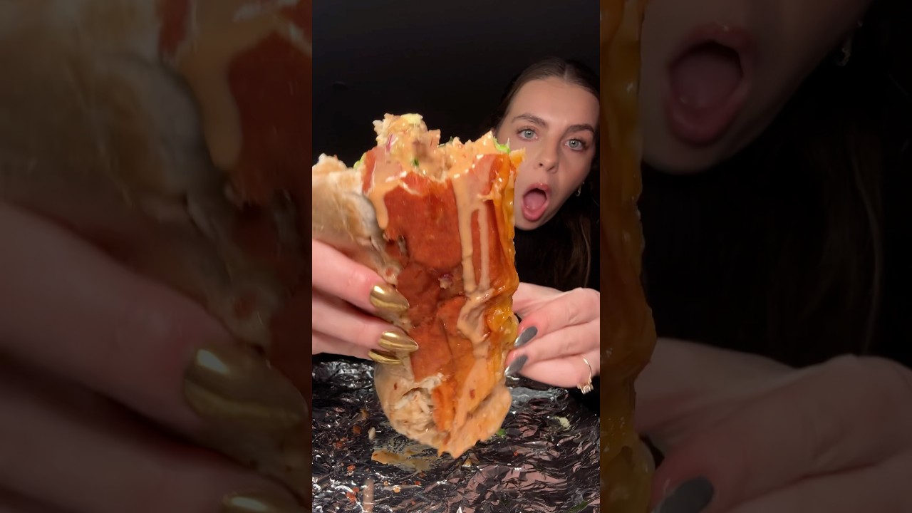 No-Talking Giant Burrito ASMR Mukbang 🌯🫶🏼 Homemade Chipotle