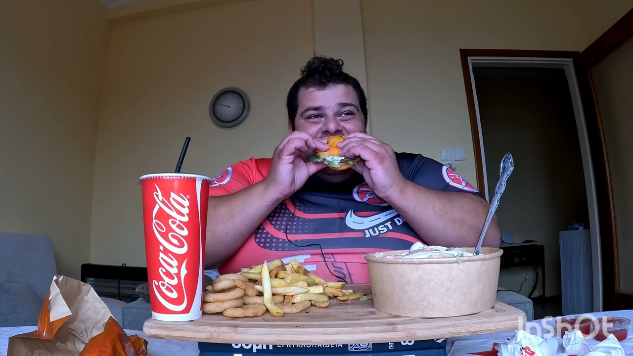 Tasty, 🙂 Delicious Greek Dinner Goody's Burger🍔 #mukbang ENJOY!! (Talking) 😊