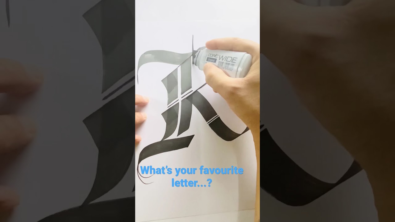 &lsquo;R&rsquo; In CALLIGRAPHY with Copic Wide Marker#Shorts#