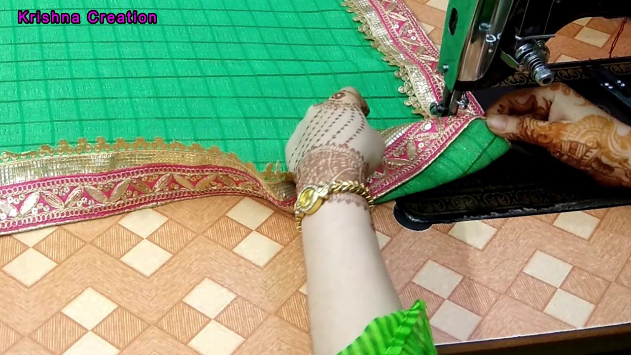 diy;how to attach lace on saree in professional style