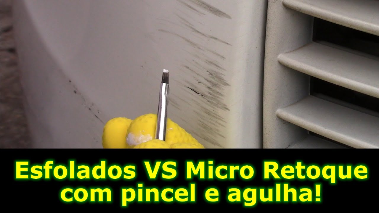Micro Pintura Simples: Retoque de riscos no para-choque usando agulha.