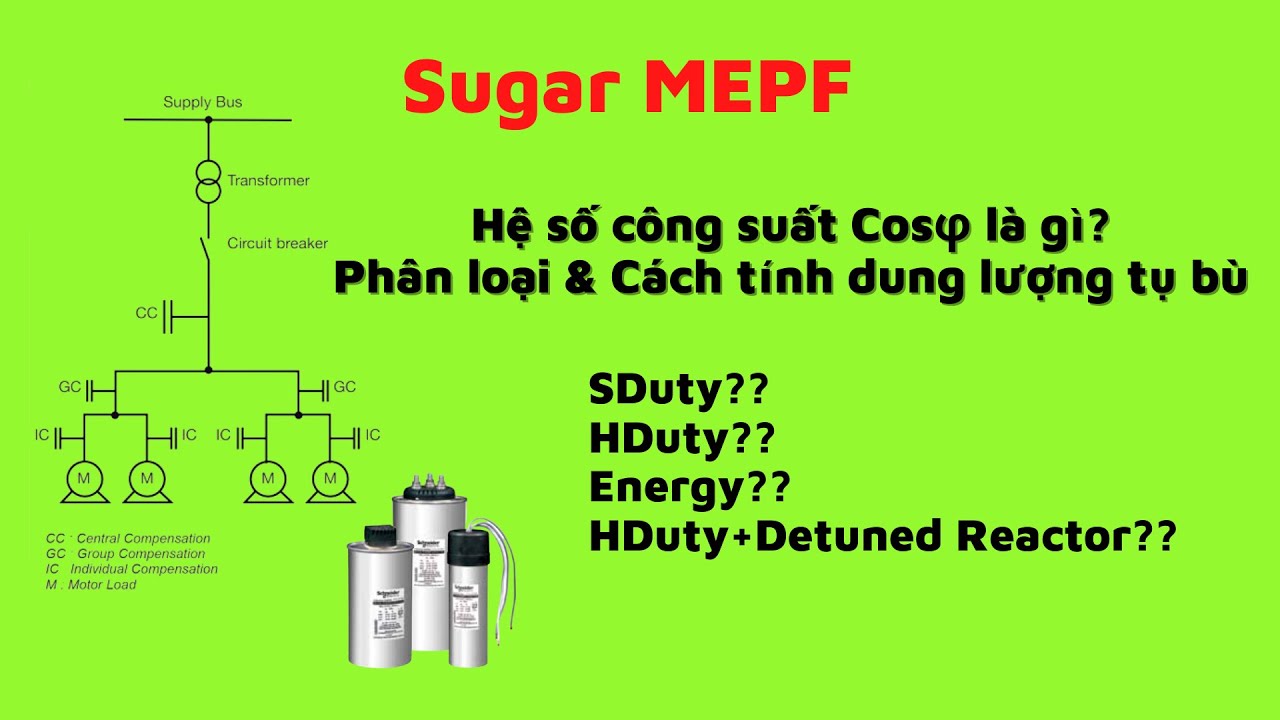 Hệ số công suất Cosφ là gì? | Phân loại & Cách tính dung lượng tụ bù | Sugar MEPF