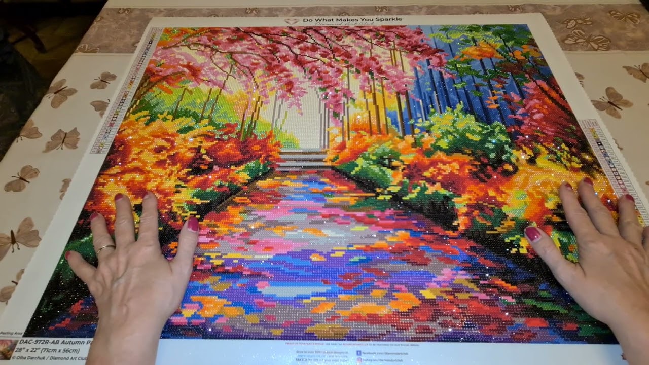 Post Review of Autumn Path by Olha Darchuk from Diamond Art Club.  #diamondartclub  ❤️