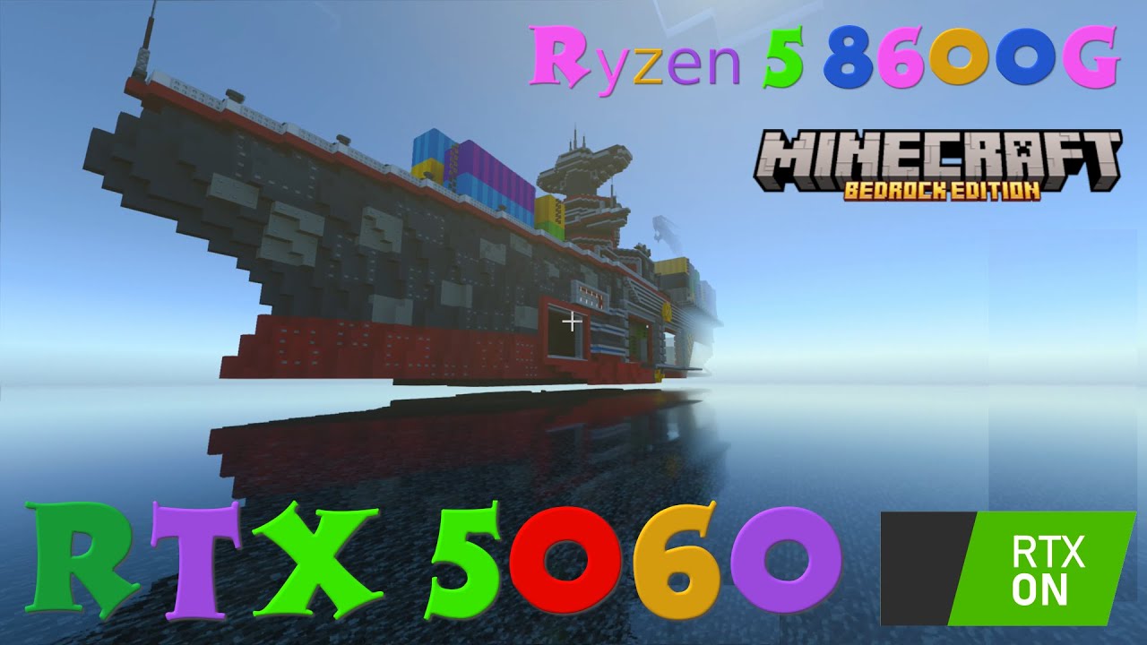 RTX 5060 -- Ryzen 5 8600G -- Minecraft Bedrock Ray Tracing FPS Test