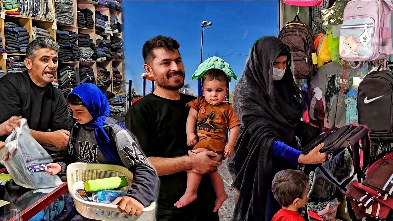 🎒 Getting Ready for School | Shopping for Clothes, Bags & School Supplies for Fatemeh and Marzieh 📚