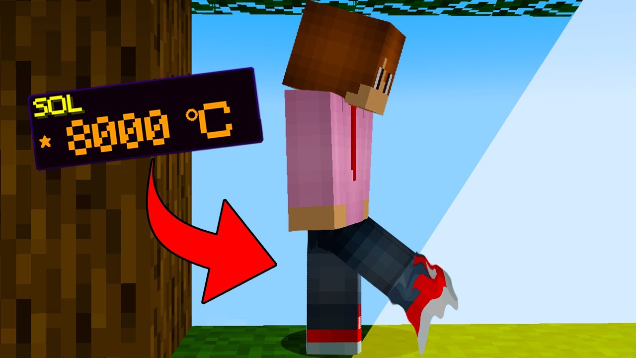 coloquei um SOL de 8000 ºC no MINECRAFT (impossivel viver...)