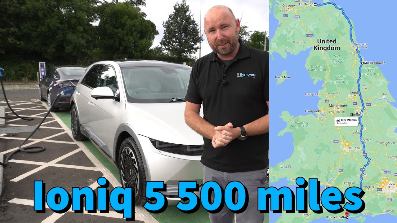 Hyundai Ioniq 5 road trip. 500 miles in a day cross-country! Efficiency and charging tested!