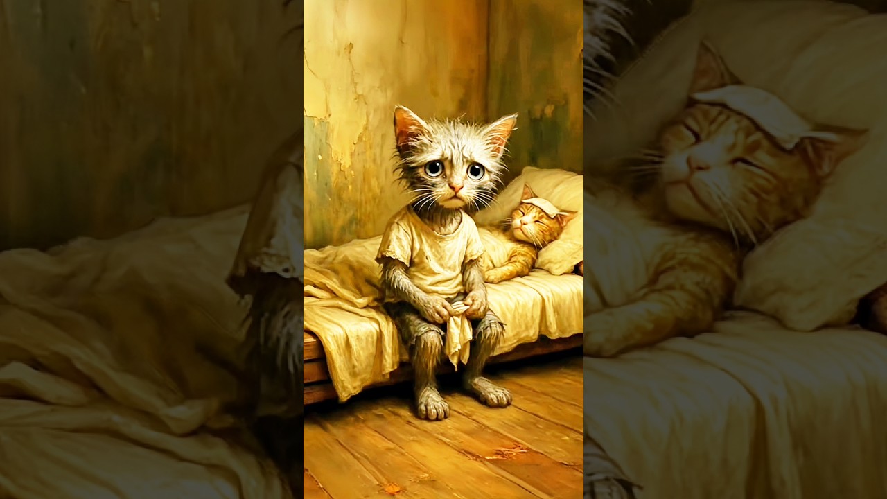 I had to struggle to care for my sick mother #cat #kitty #cute #cuteanimal #kittey #poor  #sad #pets