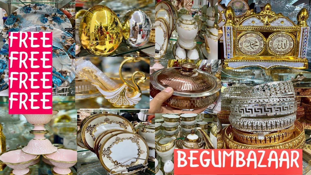 Hyderabad BEGUMBAZAARGOODLUCK Crockery Dhamakaoffer😱buy1get1 free 🔥free😱Starting₹3200/-#viralvideo 🔥