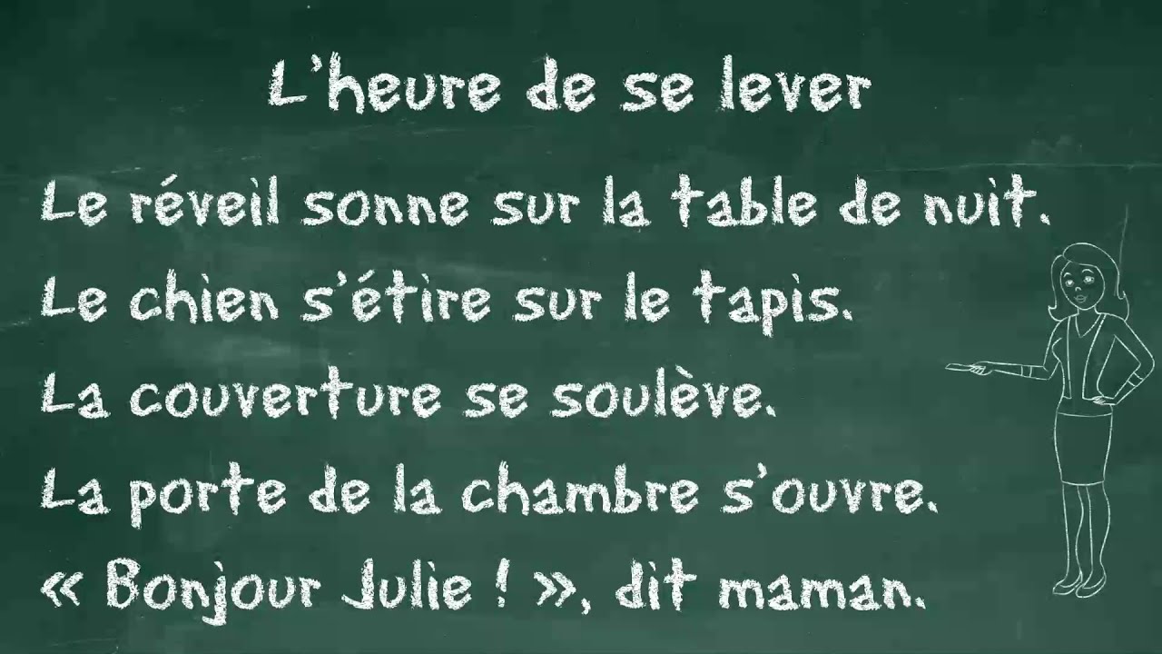 L'heure de se lever- Dictée à thème CE1, 7 à 9 ans, FLE begginer, Learn french