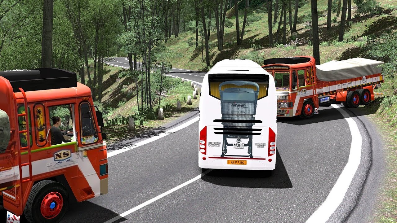 KSRTC Volvo Bus high speed crash with Leyland cement load truck [Live video] | ETS2 Games
