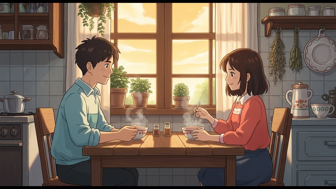 A Quiet Meal for Two | Ghibli-Style Video