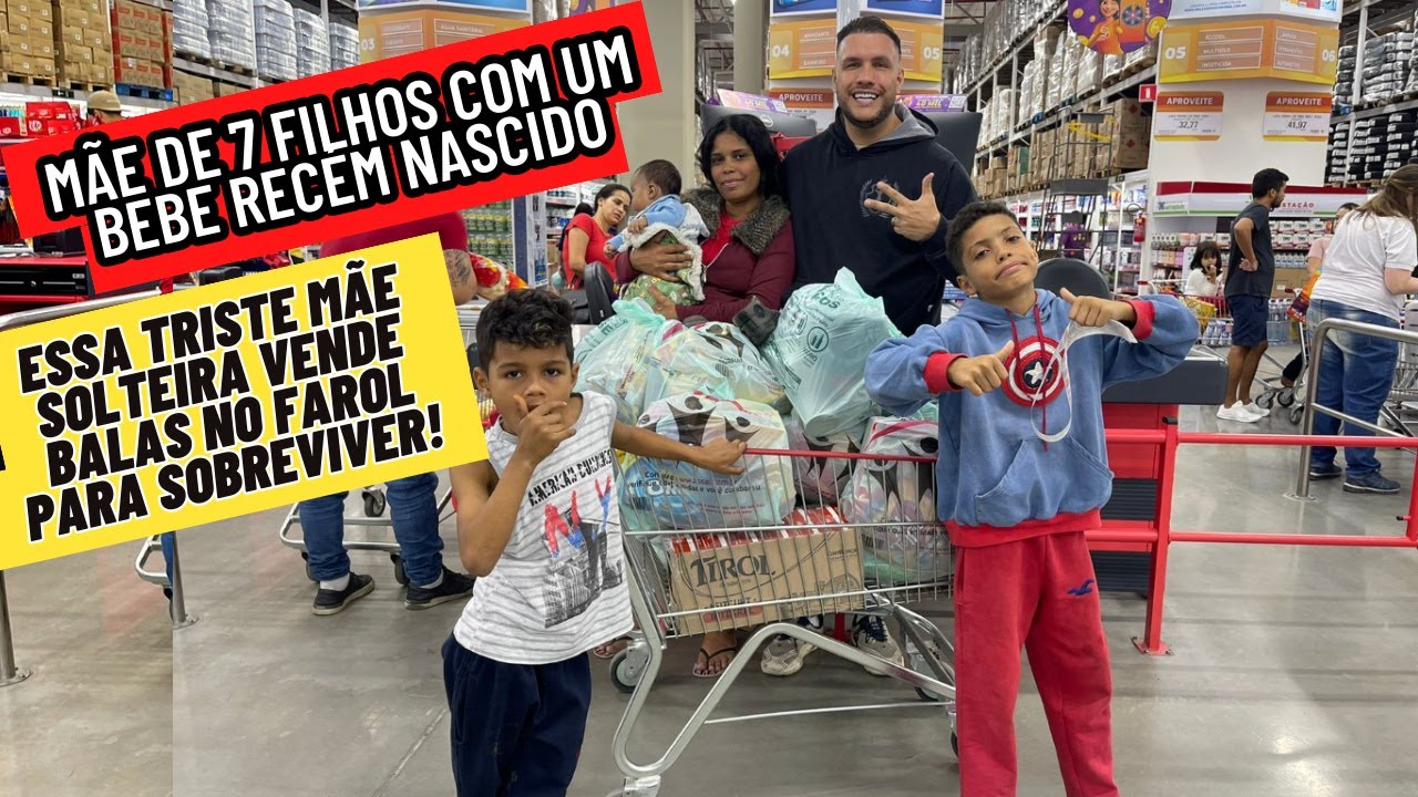 Mãe de 7 Filhos Com um Bebe Recém Nascido, Essa Triste Mãe Solteira Vende Balas no Farol para Viver