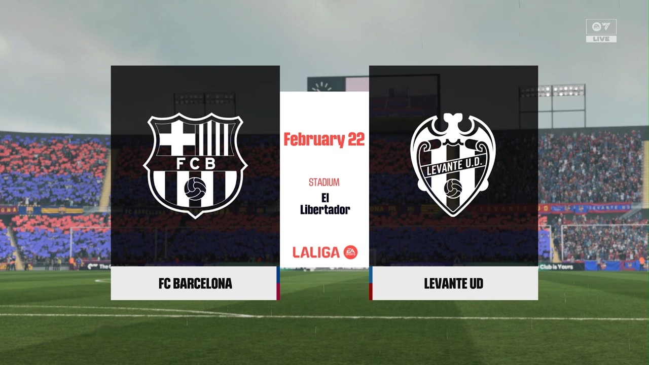 Barcelona vs Levante La Liga 2026 Prediction Round 25 Full Gameplay [PS5]