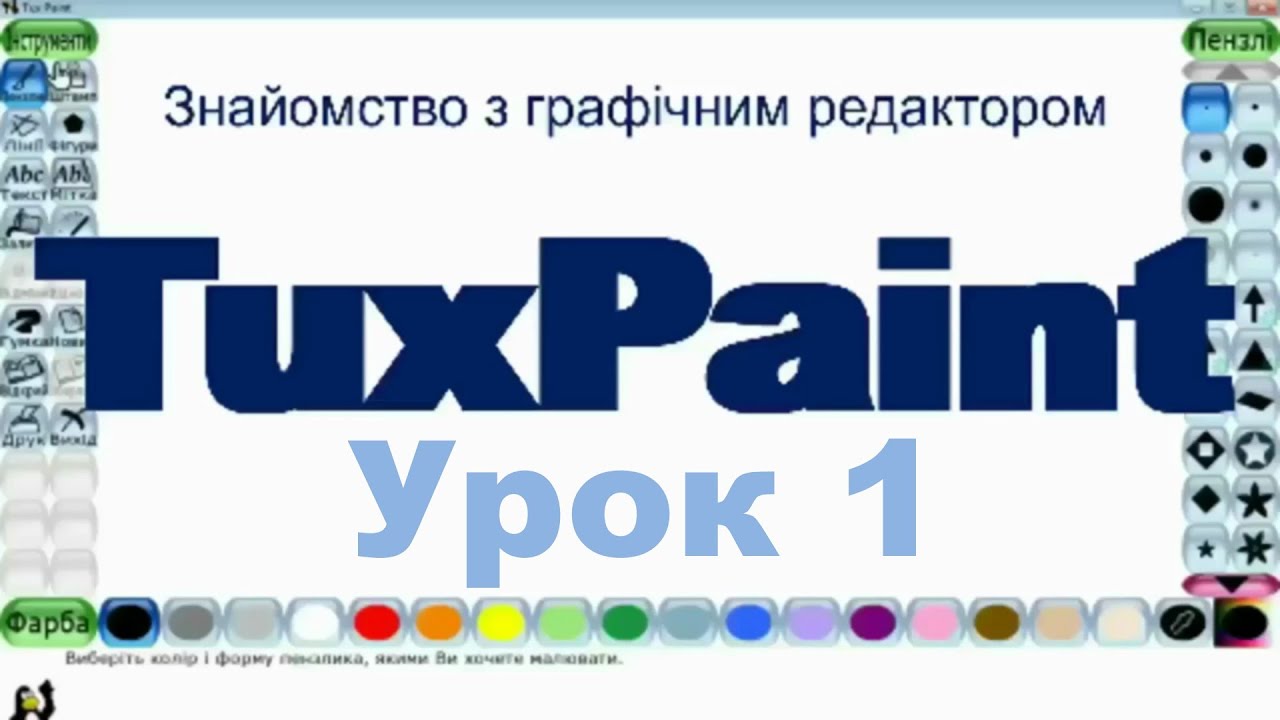 Інформатика 2 клас Графічний редактор. Програма Tux Paint . Урок 1