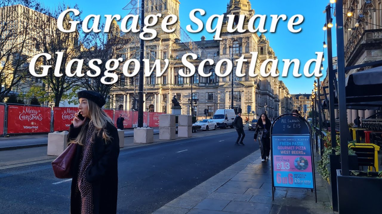 Today lovely weather in Glasgow Scotland [ Walk ] Short Tour in Garage Square [ 20 Nov 2024]