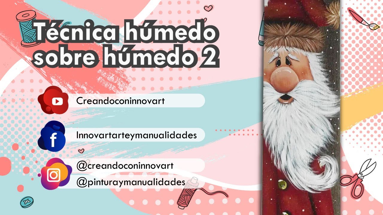 Técnica húmedo sobre húmedo - Papa noel  🎅🖌