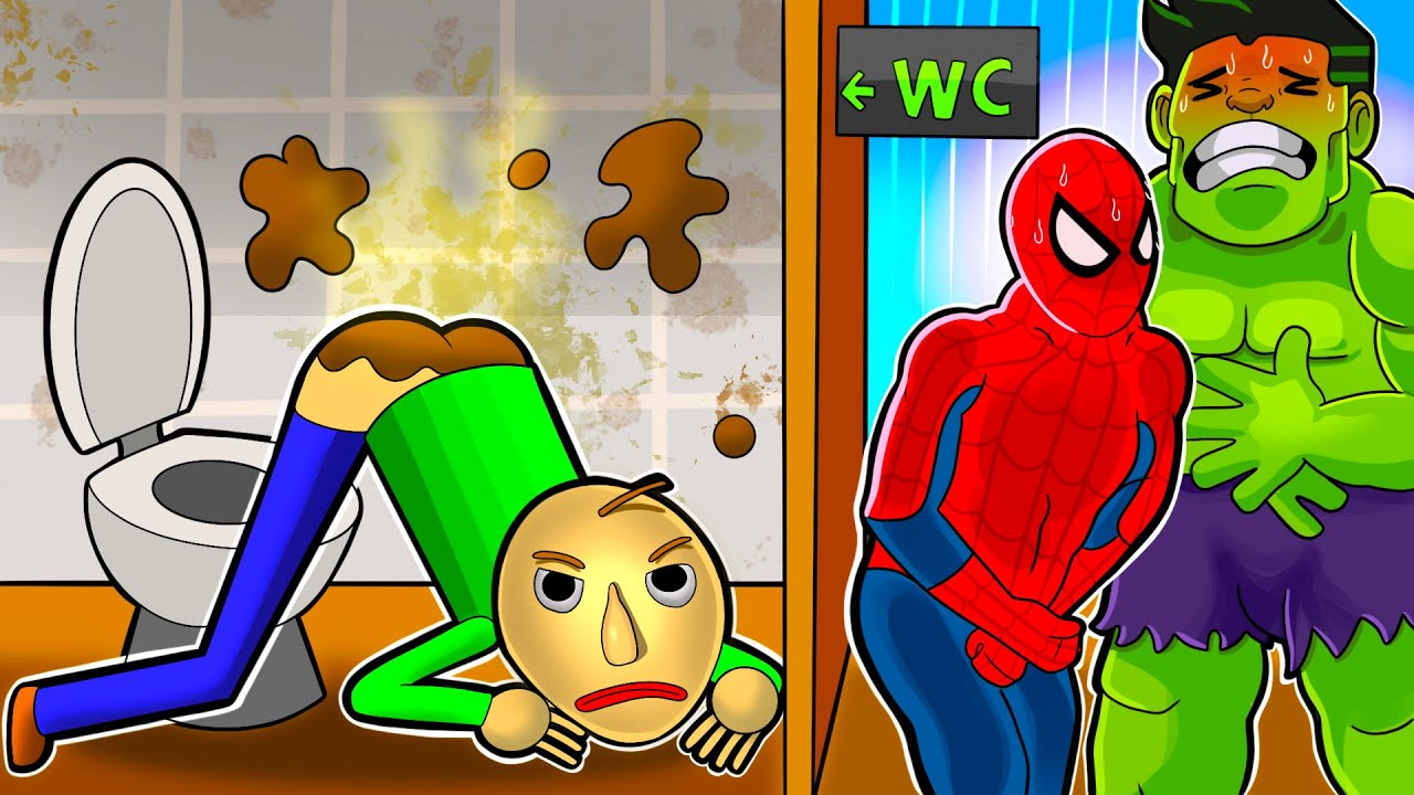 BALDI Toilet Mission! Spider Man And Hulk Poor Baldi | Baldi And Spider Man Animation