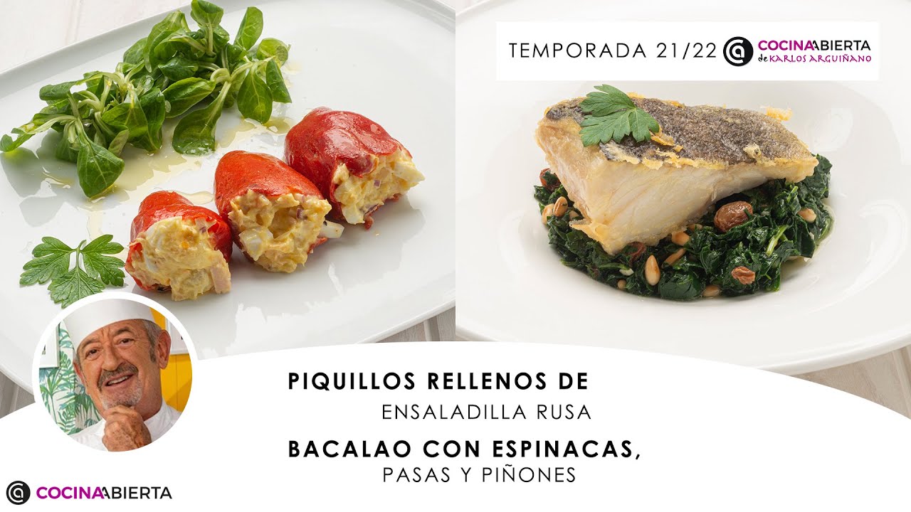 PIMIENTOS rellenos y BACALAO Noruego con espinacas ¡Delicioso! 🐟Cocina Abierta de Karlos Arguiñano