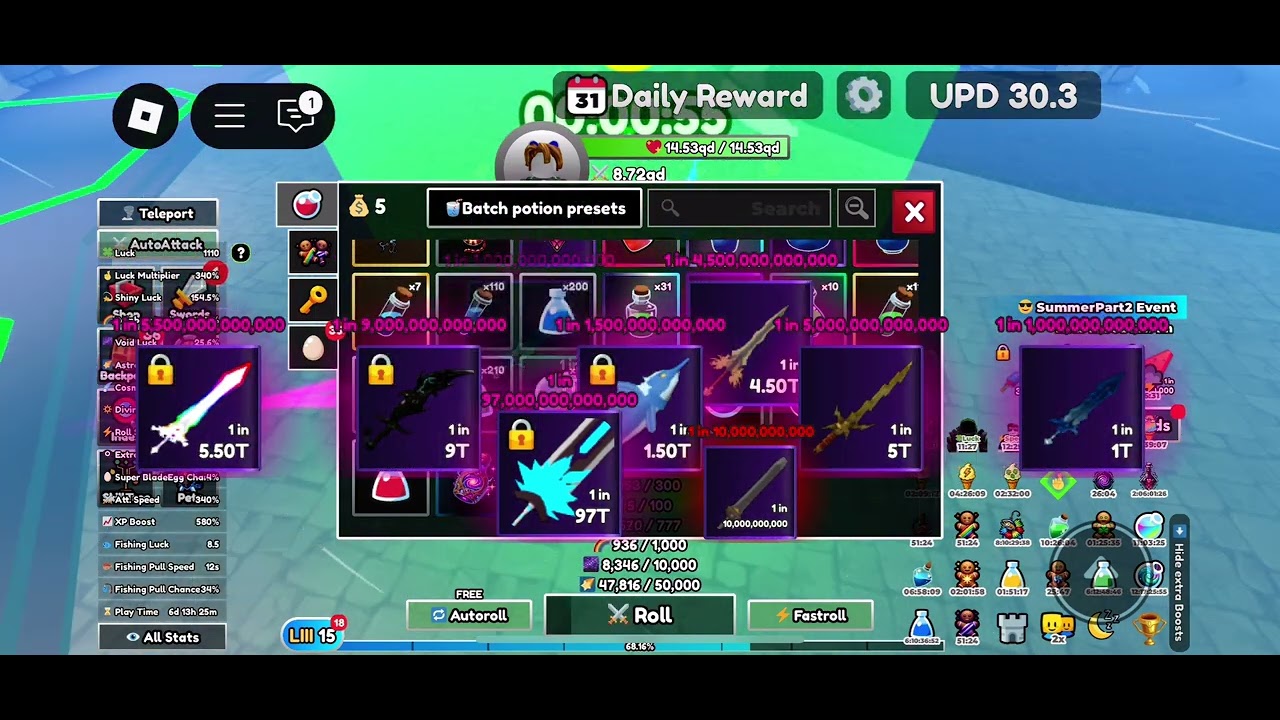 Dungeon RNG - Part 2/3 OF MY BIGGEST OPENING YET!!! MANY POTIONS AND ALOT OF TRILLIONS!!